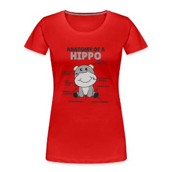 douce Hippopotame explication Anatomie d’un hippopotame - T-shirt bio Premium Femme - rouge - Devant - Mia (176cm)