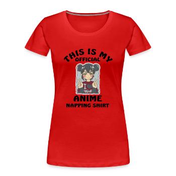 This Is My Official Anime Napping Shirt - Frauen Premium Bio T-Shirt - Rot - Vorne - Mia (176cm)