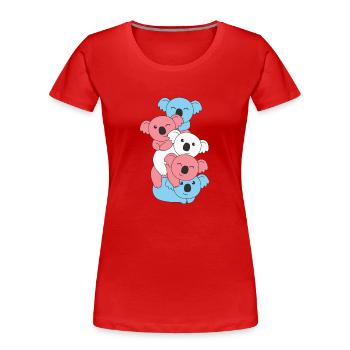 Transgender Flag Pride LGBTQ Cute Koala Bunch - Women's Premium Organic T-Shirt - red - Front - Mia (176cm)