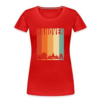 Hannover - Frauen Premium Bio T-Shirt - Rot - Vorne - Mia (176cm)