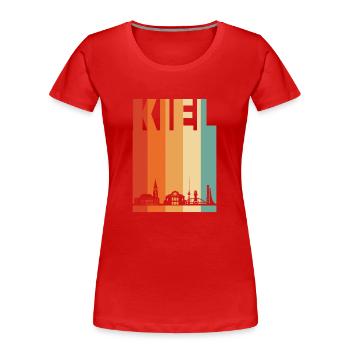 Kiel - Frauen Premium Bio T-Shirt - Rot - Vorne - Mia (176cm)