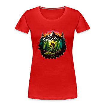 VTT Outdoor Downhill Nature VTT - T-shirt bio Premium Femme - rouge - Devant - Mia (176cm)