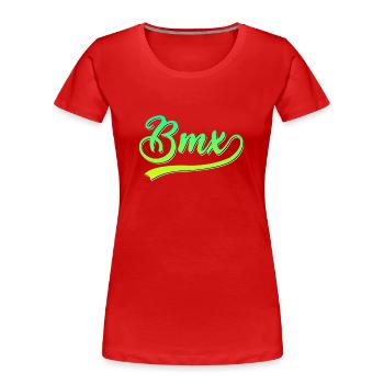 Le BMX - T-shirt bio Premium Femme - rouge - Devant - Mia (176cm)