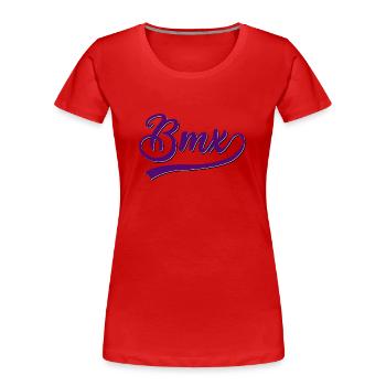 Le BMX - T-shirt bio Premium Femme - rouge - Devant - Mia (176cm)