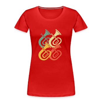 Tenorhorn Tenorhornspieler Tenorhornist - Frauen Premium Bio T-Shirt - Rot - Vorne - Mia (176cm)