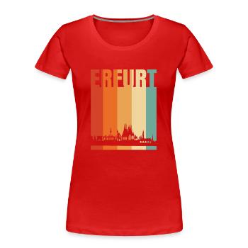 Erfurt - Frauen Premium Bio T-Shirt - Rot - Vorne - Mia (176cm)