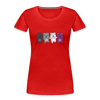Asexual Flag Pride LGBTQ Quokka Aromantique - T-shirt bio Premium Femme - rouge - Devant - Mia (176cm)