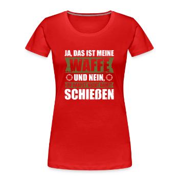 Tir sportif Schützenfest Tireur sportif - T-shirt bio Premium Femme - rouge - Devant - Mia (176cm)
