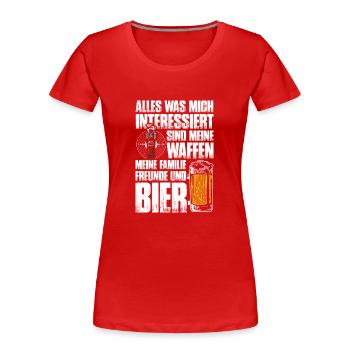 Sportschießen Schützenfest Sportschütze - Frauen Premium Bio T-Shirt - Rot - Vorne - Mia (176cm)