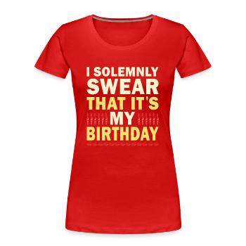 Warnung Ich Kann Spontan Über Flugzeuge Pilot - Frauen Premium Bio T-Shirt - Rot - Vorne - Mia (176cm)