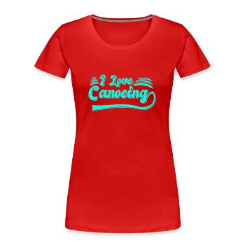 Ich liebe Kanusport - Frauen Premium Bio T-Shirt - Rot - Vorne - Mia (176cm)
