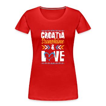 Croatia Love - Frauen Premium Bio T-Shirt - Rot - Vorne - Mia (176cm)