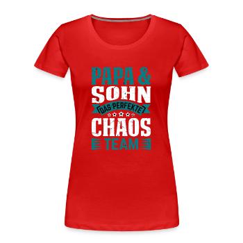 Papa und Söhne Sohn Vater Sohn - Frauen Premium Bio T-Shirt - Rot - Vorne - Mia (176cm)