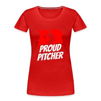 Stolzer Baseball Pitcher Spieler Werfer Hobby - Frauen Premium Bio T-Shirt - Rot - Vorne - Mia (176cm)