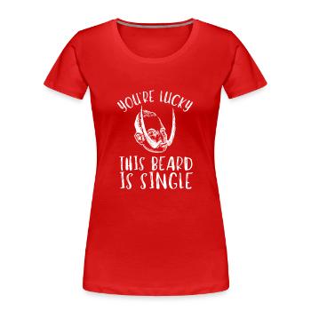 This Beard Is Taken - Bearded Man Valentines Day - Women's Premium Organic T-Shirt - red - Front - Mia (176cm)