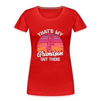 Das Ist Mein Enkel Da Draußen Tennis Athlet Sport - Frauen Premium Bio T-Shirt - Rot - Vorne - Mia (176cm)