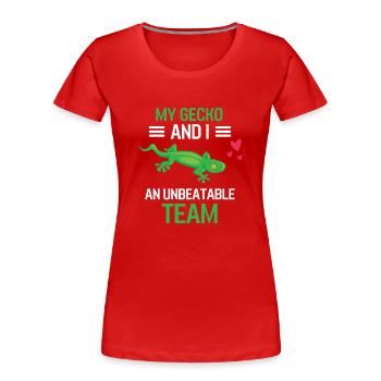 Mon Gecko et moi Cadeau d’animaux exotiques Gecko - T-shirt bio Premium Femme - rouge - Devant - Mia (176cm)