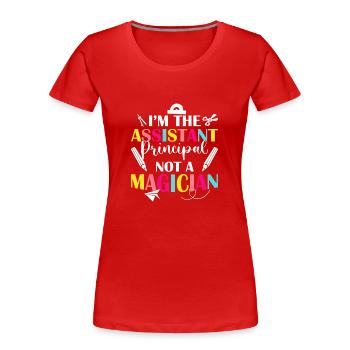 Enseignante Directrice adjointe - T-shirt bio Premium Femme - rouge - Devant - Mia (176cm)