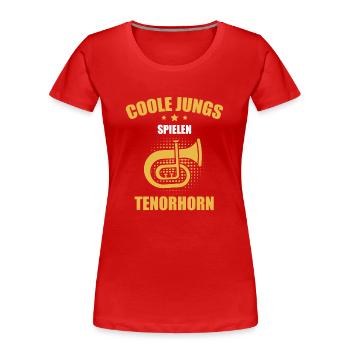 Tenorhorn Tenorhornspieler Tenorhornist - Frauen Premium Bio T-Shirt - Rot - Vorne - Mia (176cm)