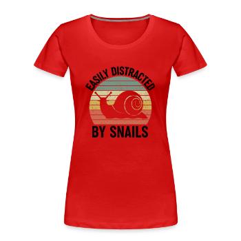 Schnecke Schneckenhaus Liebe Freunde Geschenk - Frauen Premium Bio T-Shirt - Rot - Vorne - Mia (176cm)