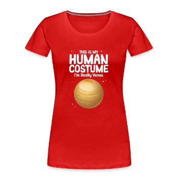 Venus - Frauen Premium Bio T-Shirt - Rot - Vorne - Mia (176cm)
