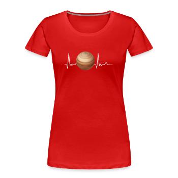 Jupiter - Frauen Premium Bio T-Shirt - Rot - Vorne - Mia (176cm)