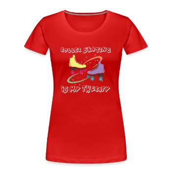 Rollschuhlaufen - Frauen Premium Bio T-Shirt - Rot - Vorne - Mia (176cm)