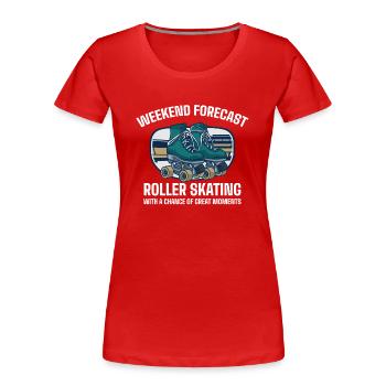 Rollschuhlaufen - Frauen Premium Bio T-Shirt - Rot - Vorne - Mia (176cm)