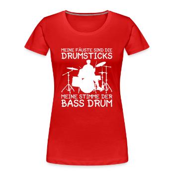 Drummer Drumsticks Schlagzeug Musiker - Frauen Premium Bio T-Shirt - Rot - Vorne - Mia (176cm)