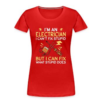 Électricien Technicien en électronique Ingénieur électricien - T-shirt bio Premium Femme - rouge - Devant - Mia (176cm)