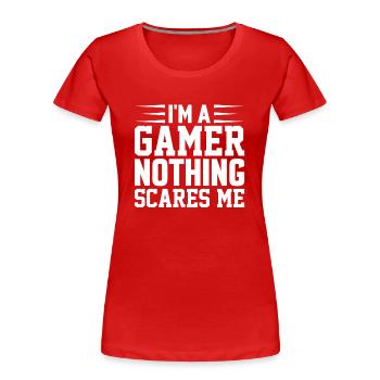 Gamer Zocker Zocken Videospielen - Frauen Premium Bio T-Shirt - Rot - Vorne - Mia (176cm)
