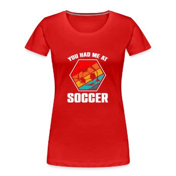 Coaching Football Father Coach Football Coach - Women's Premium Organic T-Shirt - red - Front - Mia (176cm)