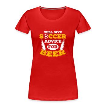 Coaching Football Father Coach Football Coach - Women's Premium Organic T-Shirt - red - Front - Mia (176cm)