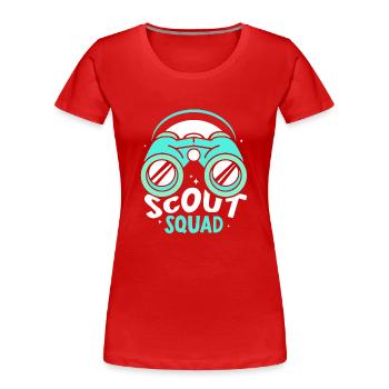 Scout Team Scouting Tent Camp Clan - T-shirt bio Premium Femme - rouge - Devant - Mia (176cm)