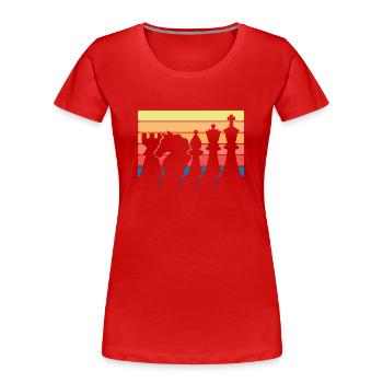 Schach - Frauen Premium Bio T-Shirt - Rot - Vorne - Mia (176cm)