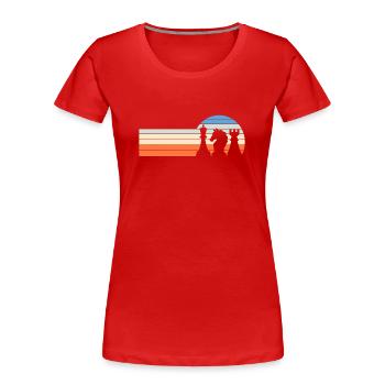 Retro Schach - Frauen Premium Bio T-Shirt - Rot - Vorne - Mia (176cm)