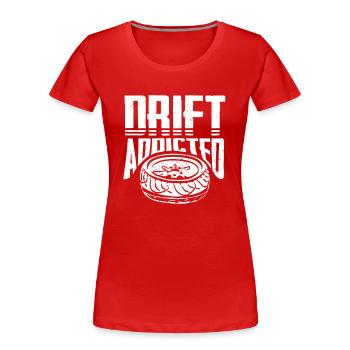 drifting, type de voiture, amoureux de voiture, tuning de voiture - T-shirt bio Premium Femme - rouge - Devant - Mia (176cm)