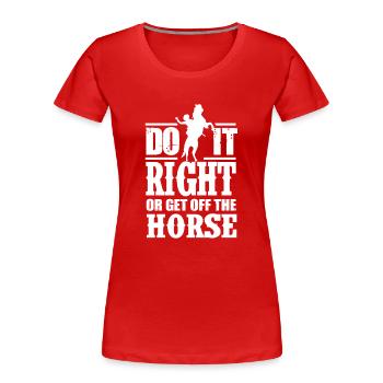 Rodeo, Westliches Pferd Reiten, Pferdeliebhaber - Frauen Premium Bio T-Shirt - Rot - Vorne - Mia (176cm)