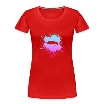 Krokodil - Frauen Premium Bio T-Shirt - Rot - Vorne - Mia (176cm)