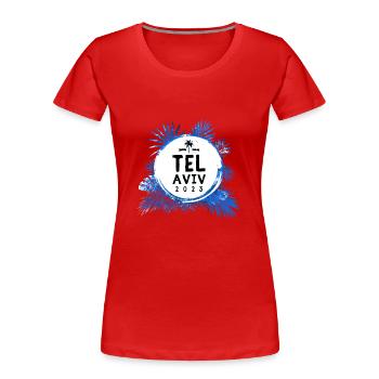 Tel Aviv 2023 coloré - T-shirt bio Premium Femme - rouge - Devant - Mia (176cm)