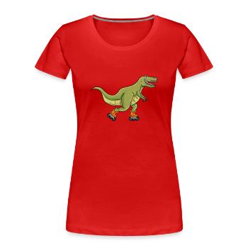 Patin à roues alignées Cadeau de patin à roues alignées - T-shirt bio Premium Femme - rouge - Devant - Mia (176cm)