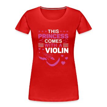 Violin Violinist Girl This - Frauen Premium Bio T-Shirt - Rot - Vorne - Mia (176cm)
