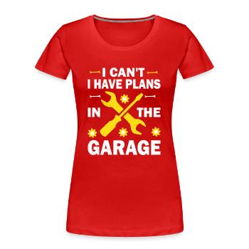 Garage Funny Car Mechanic Outfit - Women's Premium Organic T-Shirt - red - Front - Mia (176cm)