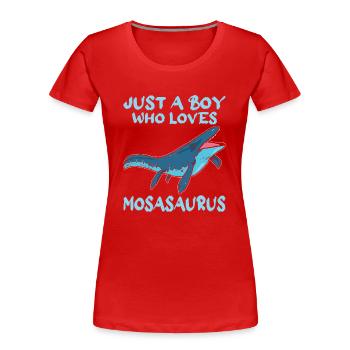 Marine biologist Mosasaurus Time Dinosaur - Women's Premium Organic T-Shirt - red - Front - Mia (176cm)