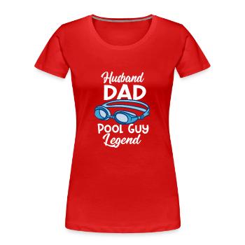 Mari Papa Piscine Guy Légende Nageurs - T-shirt bio Premium Femme - rouge - Devant - Mia (176cm)