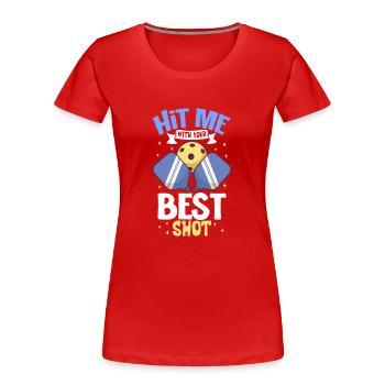 Pickleball Player Pickleball Paddle Pickleball - Frauen Premium Bio T-Shirt - Rot - Vorne - Mia (176cm)