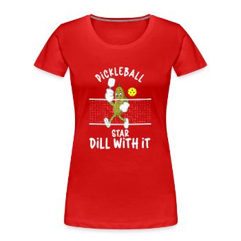Pickleball Player Pickleball Paddle Pickleball - Frauen Premium Bio T-Shirt - Rot - Vorne - Mia (176cm)