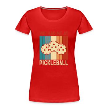 Pickleball Player Pickleball Paddle Pickleball - Frauen Premium Bio T-Shirt - Rot - Vorne - Mia (176cm)