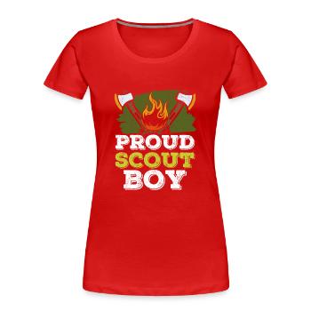 Proud Scout Young Proverbs Clan Camp - Women's Premium Organic T-Shirt - red - Front - Mia (176cm)