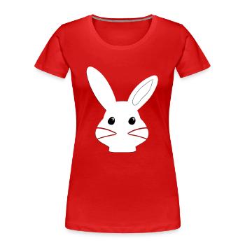 Wunderland Hase Cartoon Ostern Niedlich - Frauen Premium Bio T-Shirt - Rot - Vorne - Mia (176cm)